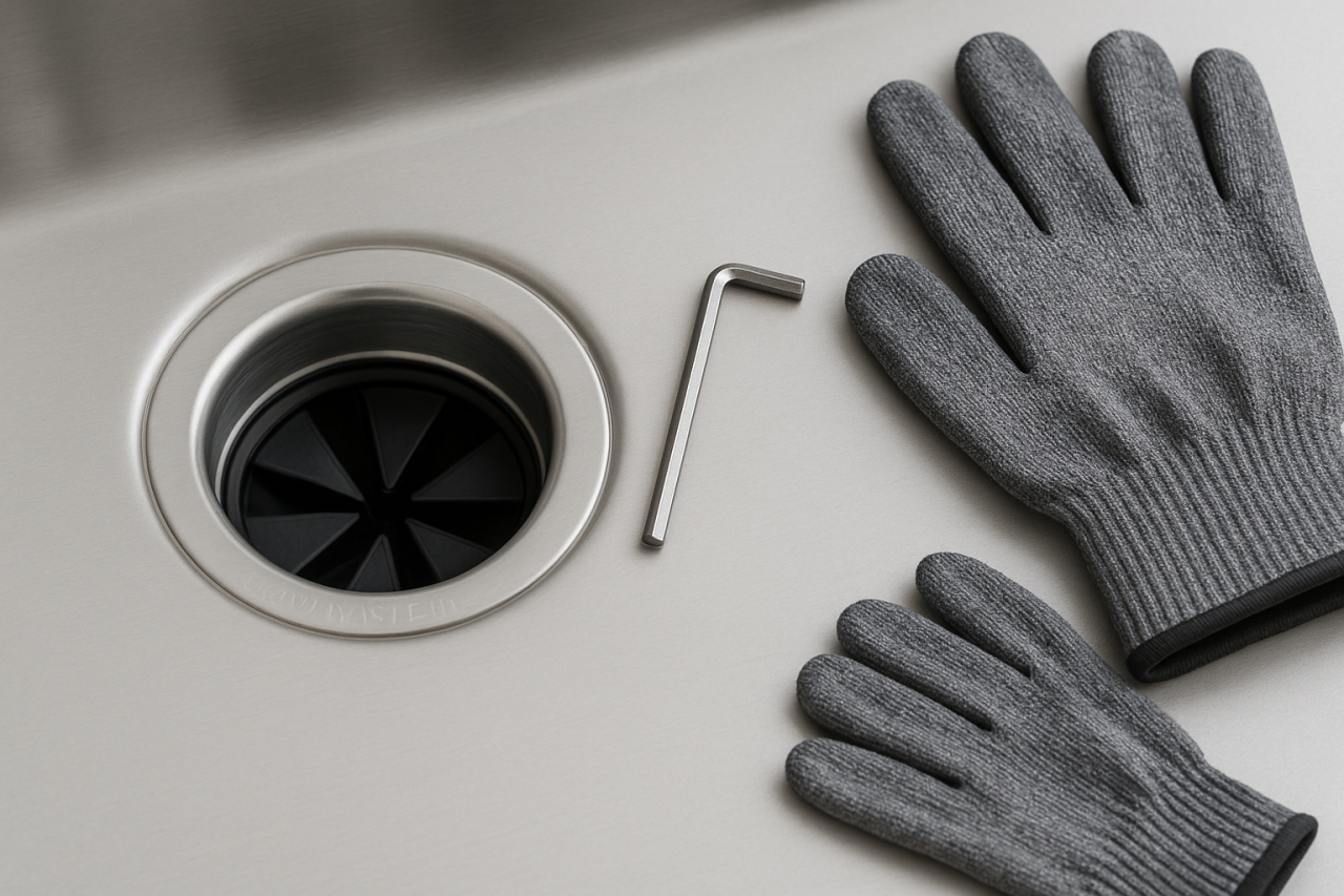 Disposal with hex key and gloves
